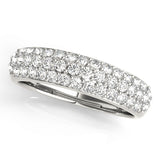Multirow Pavã© Wedding Half Eternity Ring in Gold & Platinum