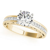 Sculpted Antique Princess Diamond Engagement Ring — 9K/18K Gold & Platinum