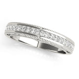 Fancy Princess Cut Milgrain Half Eternity Ring in Gold & Platinum