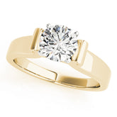 Romantic Solitaires Round Diamond Engagement Ring — 9K/18K Gold & Platinum