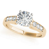 Opulent Channel-Set Round Diamond Engagement Ring — 9K/18K Gold & Platinum