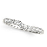 Curved Bands Half Eternity Ring in Gold & Platinum
