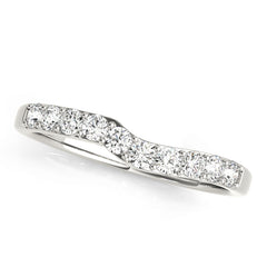 Curved Bands Half Eternity Ring in Gold & Platinum