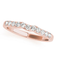 Prong in Channel Curved Half Eternity Ring in Gold & Platinum