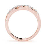 Prong in Channel Curved Half Eternity Ring in Gold & Platinum