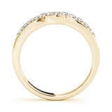 Prong in Channel Curved Half Eternity Ring in Gold & Platinum