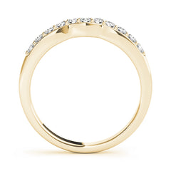 Prong in Channel Curved Half Eternity Ring in Gold & Platinum