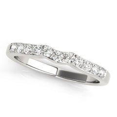 Prong in Channel Curved Half Eternity Ring in Gold & Platinum