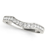 Curved Bands Half Eternity Ring in Gold & Platinum