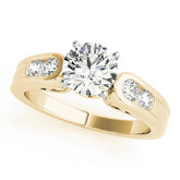 Splendid Channel-Set Round Diamond Engagement Ring — 9K/18K Gold & Platinum
