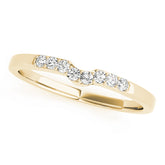 Curved Bands Half Eternity Ring in Gold & Platinum