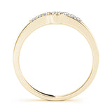 Curved Bands Half Eternity Ring in Gold & Platinum