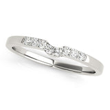 Curved Bands Half Eternity Ring in Gold & Platinum