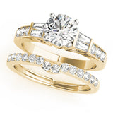 Pristine Fancy Shape Baguette Round Diamond Engagement Ring — 9K/18K Gold & Platinum