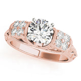 Adored Antique Round Diamond Engagement Ring — 9K/18K Gold & Platinum