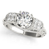 Adored Antique Round Diamond Engagement Ring — 9K/18K Gold & Platinum