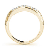 Prong Set Filigree Half Eternity Ring in Gold & Platinum