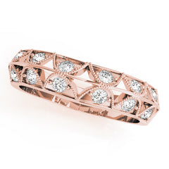 Curved Bands Half Eternity Ring in Gold & Platinum