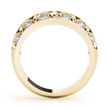 Curved Bands Half Eternity Ring in Gold & Platinum