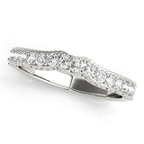 Curved Bands Half Eternity Ring in Gold & Platinum