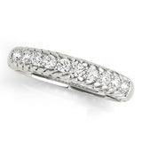 Single Row Prong in Channel Braided Half Eternity Ring in Gold & Platinum