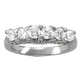 Prong Set Half Eternity Ring in Gold & Platinum