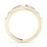 Straight Baguette Half Eternity Ring in Gold & Platinum