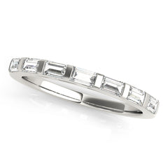 Straight Baguette Half Eternity Ring in Gold & Platinum