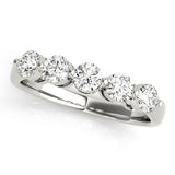 Prong Set Half Eternity Ring in Gold & Platinum