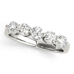 Prong Set Half Eternity Ring in Gold & Platinum