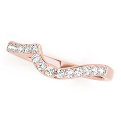 Curved Bands Half Eternity Ring in Gold & Platinum