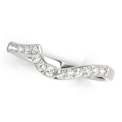 Curved Bands Half Eternity Ring in Gold & Platinum