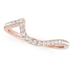 Split Prong Curved Half Eternity Ring in Gold & Platinum