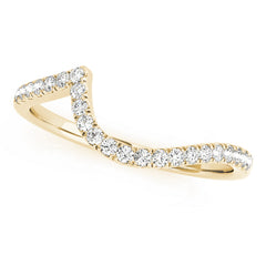Split Prong Curved Half Eternity Ring in Gold & Platinum