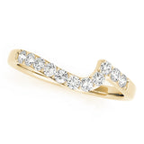 Curved Bands Half Eternity Ring in Gold & Platinum