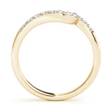 Curved Bands Half Eternity Ring in Gold & Platinum