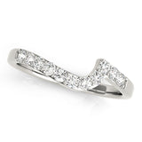 Curved Bands Half Eternity Ring in Gold & Platinum