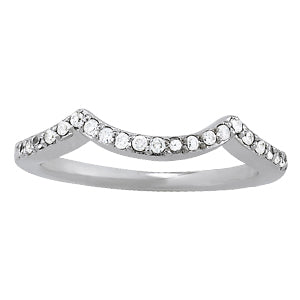 Curved Half Eternity Ring in Gold & Platinum