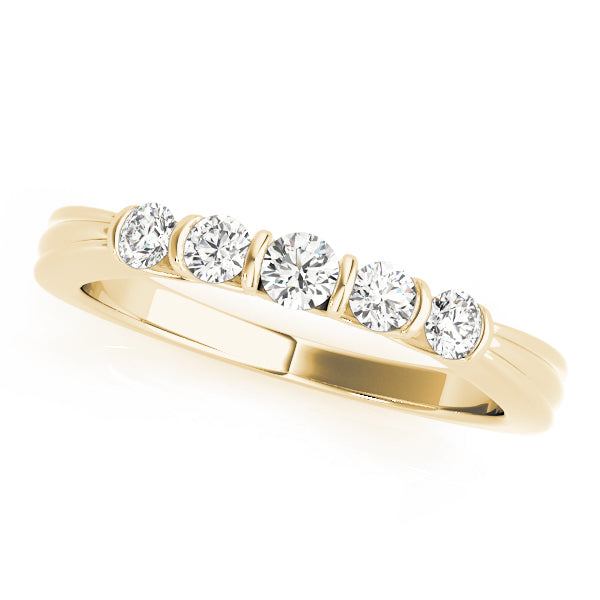 Bar Set Half Eternity Ring in Gold & Platinum
