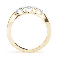 Bar Set Half Eternity Ring in Gold & Platinum