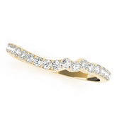Prong Set Curved Half Eternity Ring in Gold & Platinum