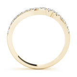 Prong Set Curved Half Eternity Ring in Gold & Platinum