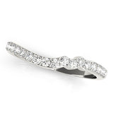 Prong Set Curved Half Eternity Ring in Gold & Platinum