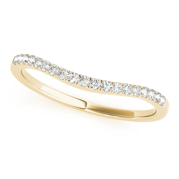 Curved Bands Half Eternity Ring in Gold & Platinum