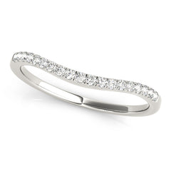 Curved Bands Half Eternity Ring in Gold & Platinum