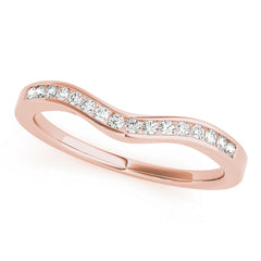 Channel Set Curved Half Eternity Ring in Gold & Platinum