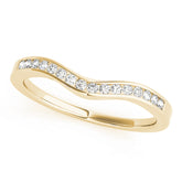Channel Set Curved Half Eternity Ring in Gold & Platinum