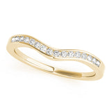 Channel Set Curved Half Eternity Ring in Gold & Platinum