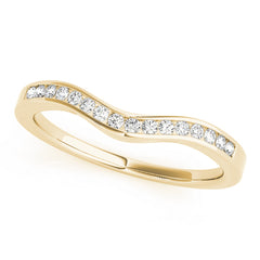 Channel Set Curved Half Eternity Ring in Gold & Platinum