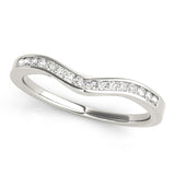 Channel Set Curved Half Eternity Ring in Gold & Platinum